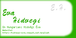 eva hidvegi business card